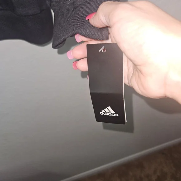 adidas Big Girls Fleece Hoodie Size Small Black and Pink - Picture 6 of 8